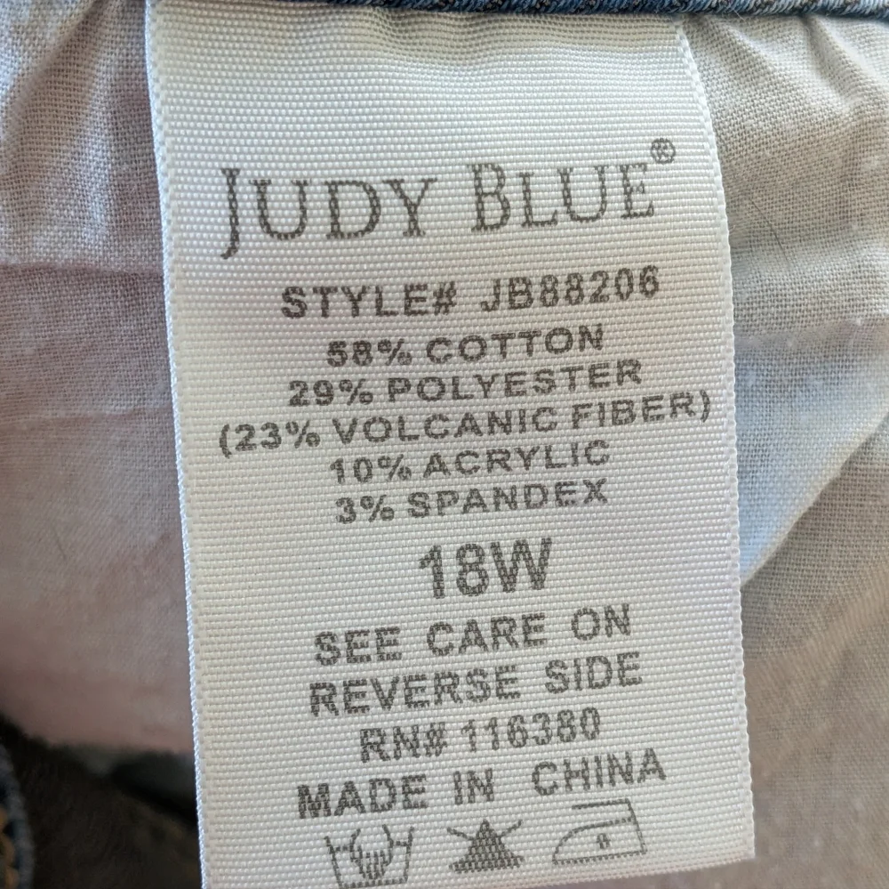 Judy Blue Jeans Women's 18W Skinny Fit Volcanic Fiber Acrylic Blend - Picture 7 of 11